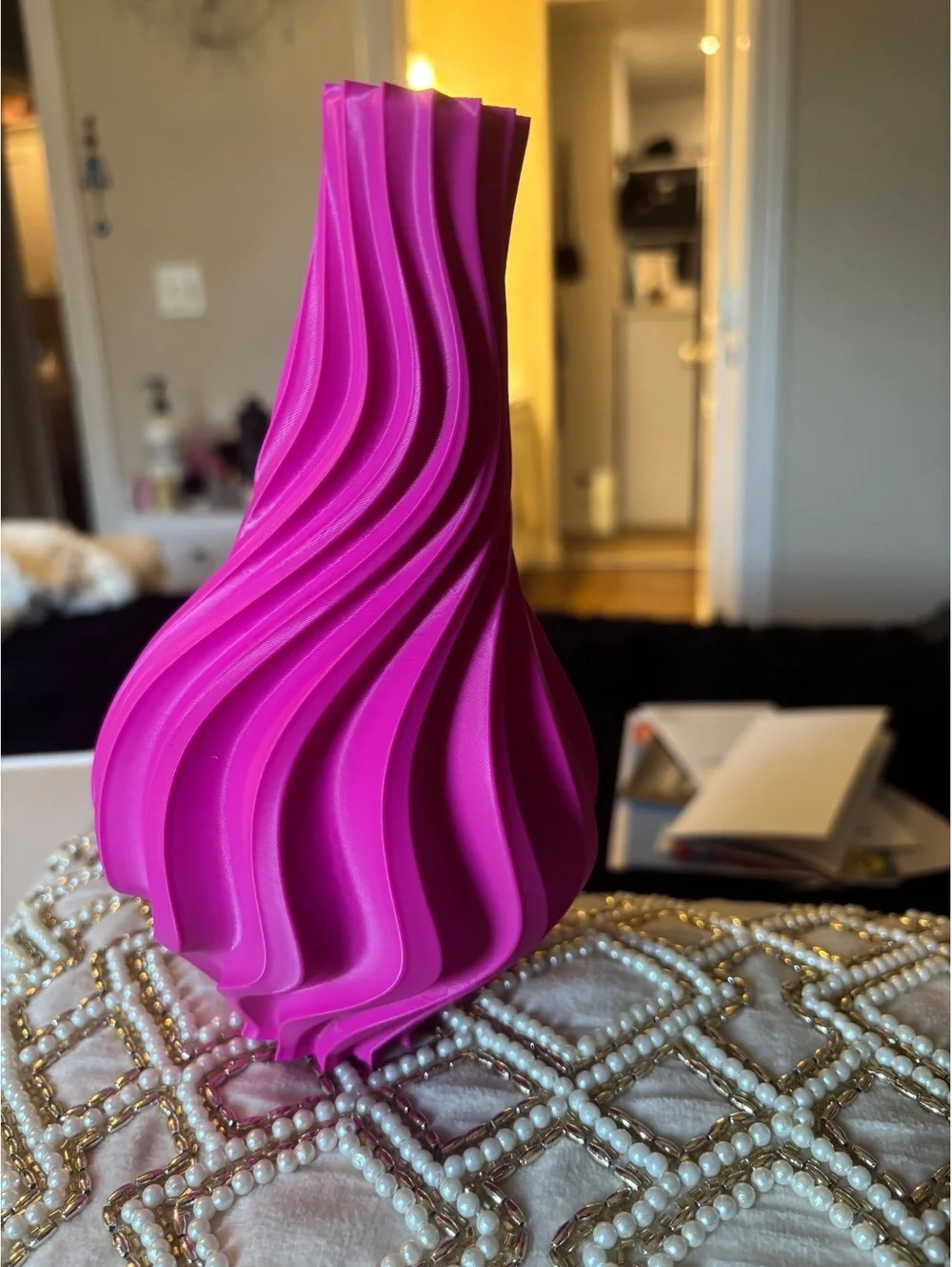 Modern Purple Spiral Design Decorative Vase